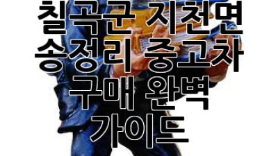 칠곡군 지천면 송정리 중고차 구매 완벽 가이드